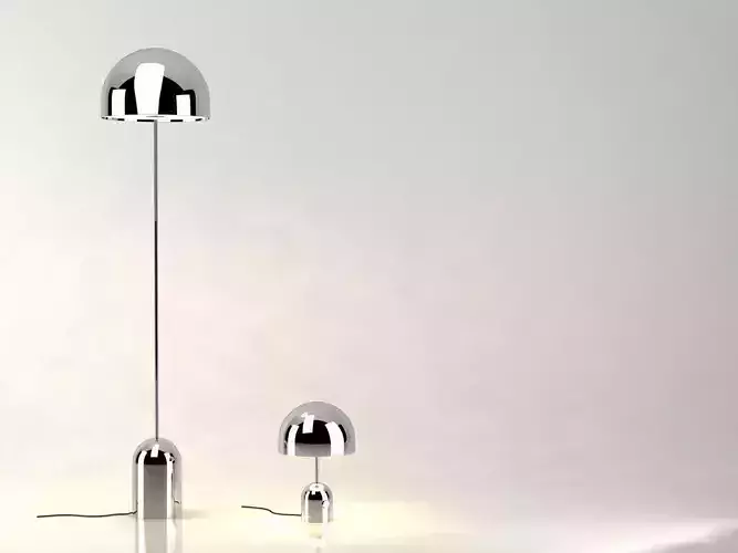 Bell table lamp with chrome dome