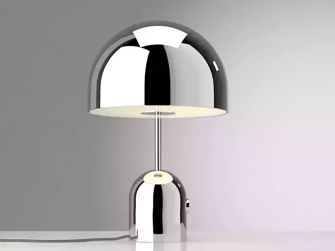 Bell table lamp with chrome dome