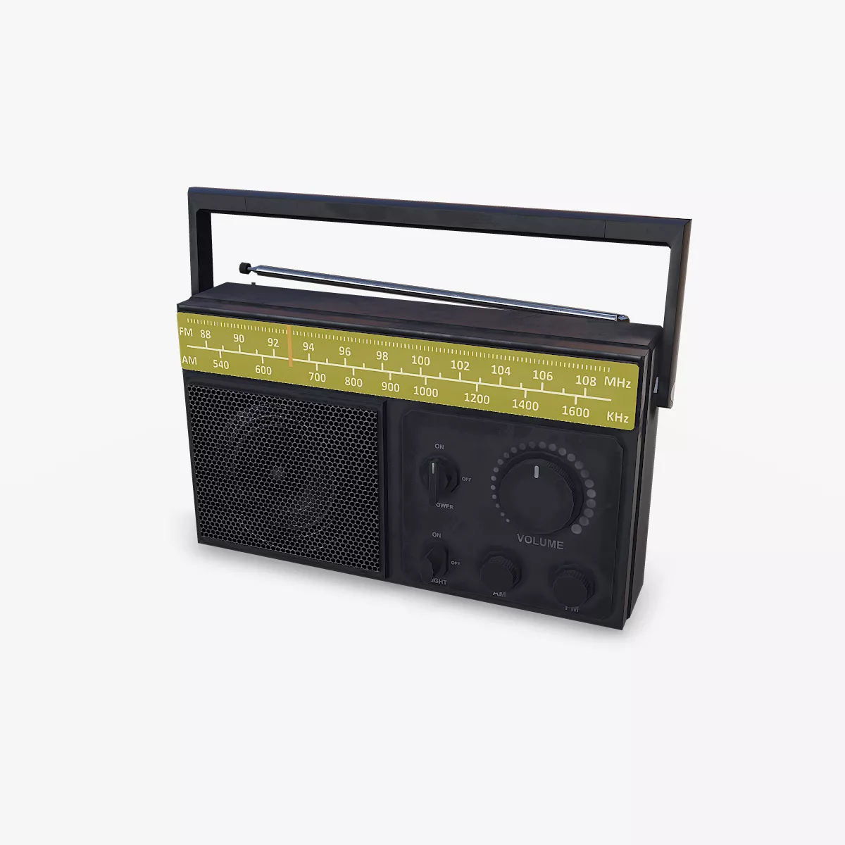 Old Retro Vintage Radio 02 Low-poly PBR Low-poly 3D model