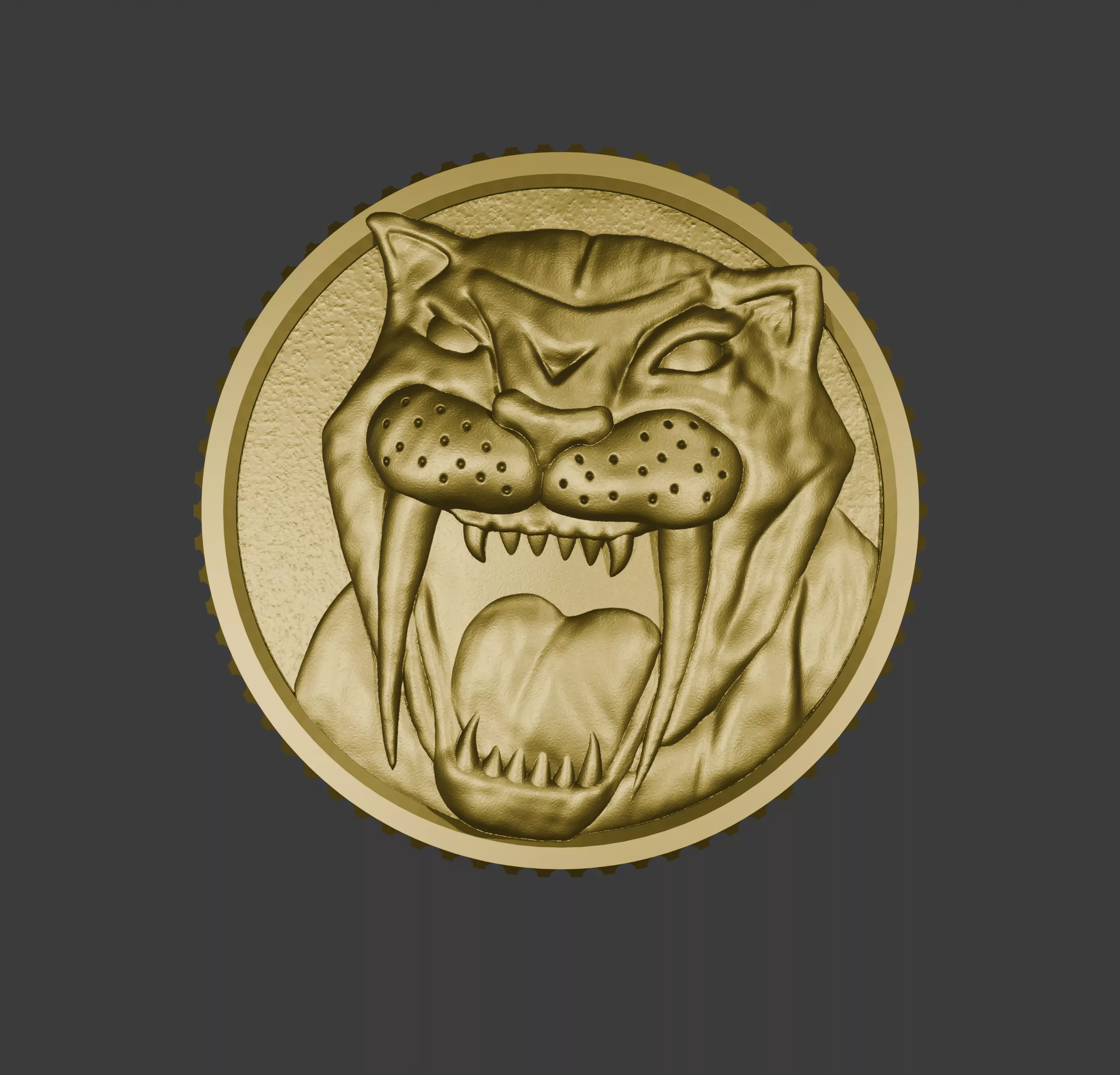 Sabertooth Tiger Power Coin - Mighty Morphin Power Rangers 3D print model