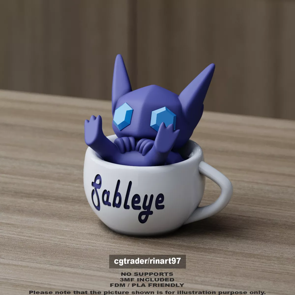 Sableye in the chill cup 3D print model