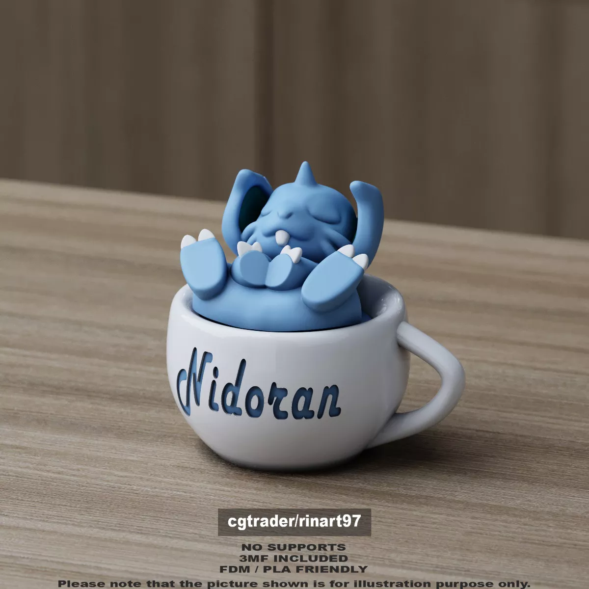 Nidoran female in the chill cup 3D print model