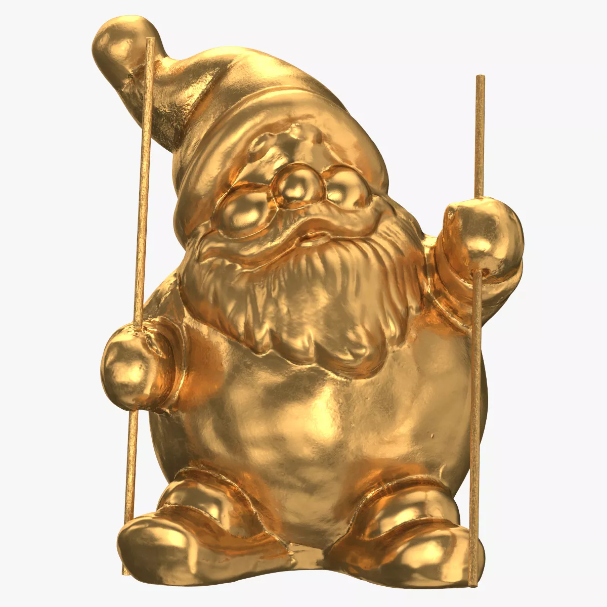 Santa Claus Statue Decoration 01 Gold 3D model
