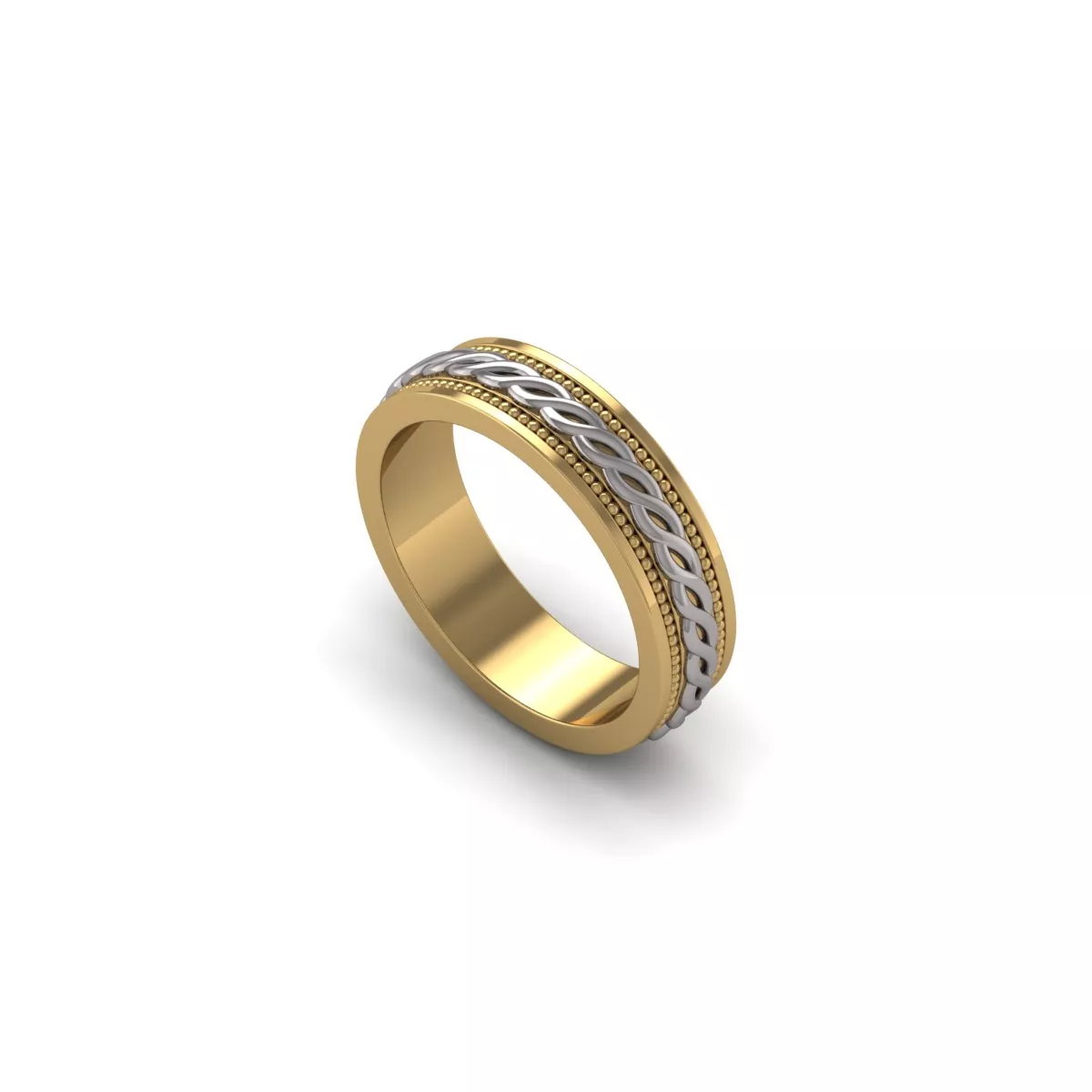 Two-Tone Braided Beaded Band Ring-3D CAD Model 3D print model