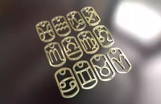 3d Printable Zodiac signs Pendants