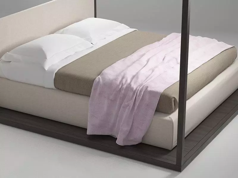 Alcova canopy bed frame 3D model_2