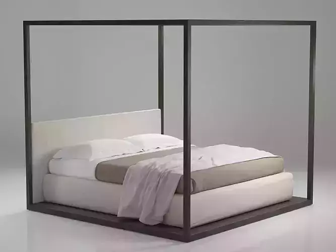 Alcova canopy bed frame 3D model