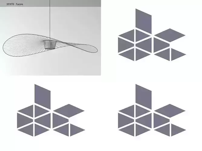 Vertigo hanging lamp made of metal and wood