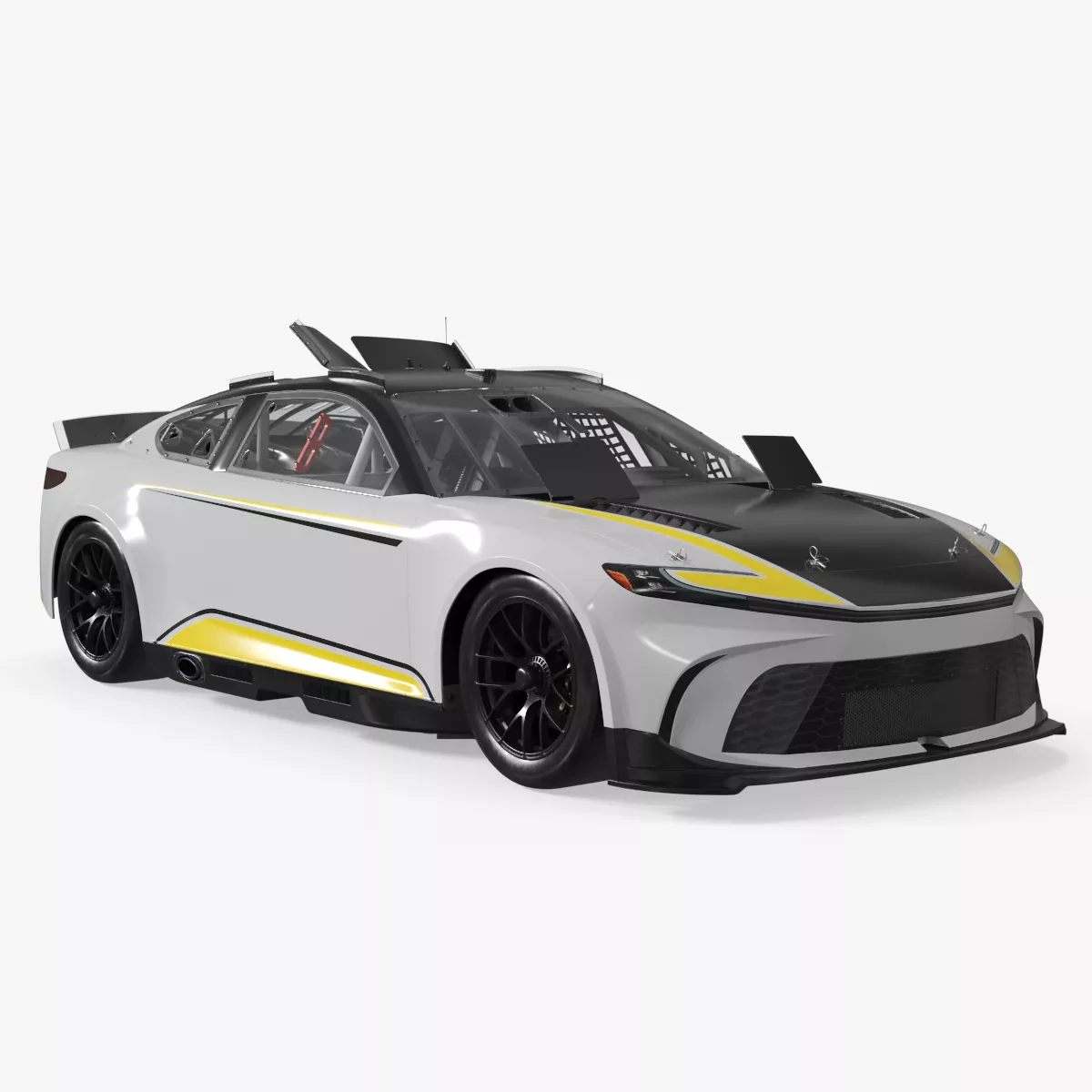 Aerodynamic Competition Racing Car Rigged for Cinema 4D 3D model