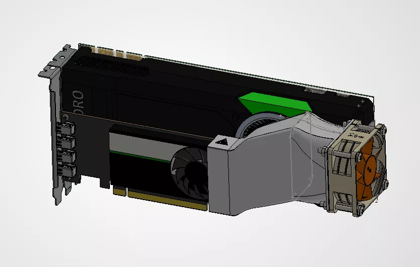 Tesla middle length duct for 60x60xXX fan v4 3D print model