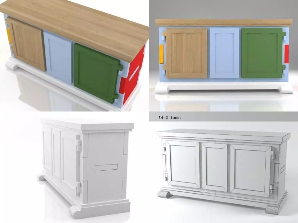 Paper Buffet 3D model_2