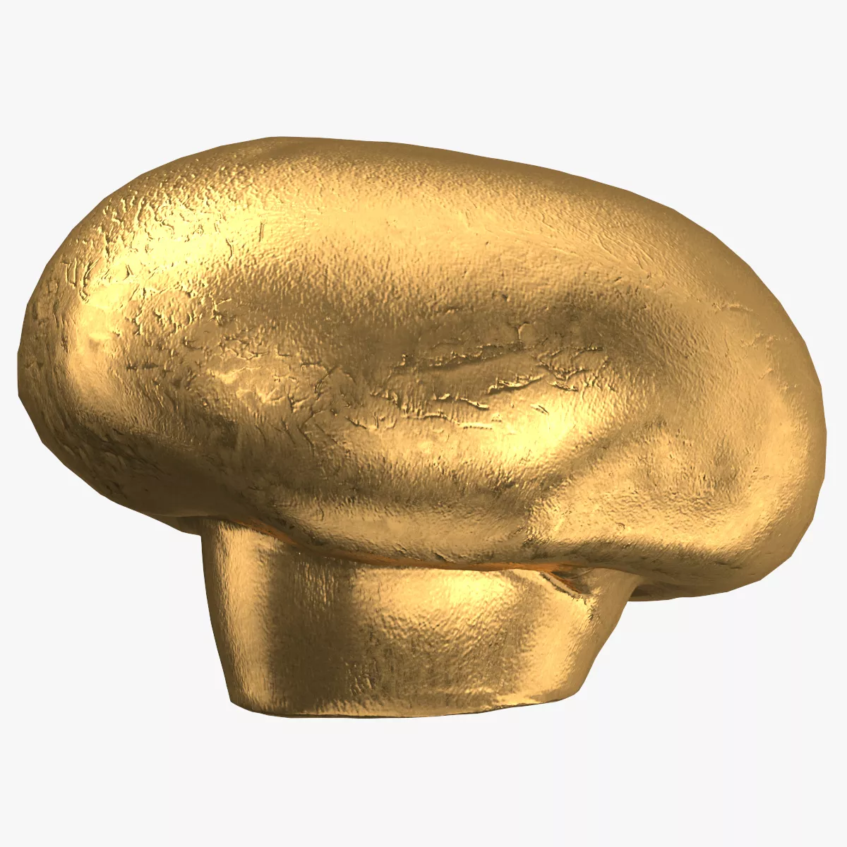 White Button Mushroom 01 Game Ready Gold 3D model