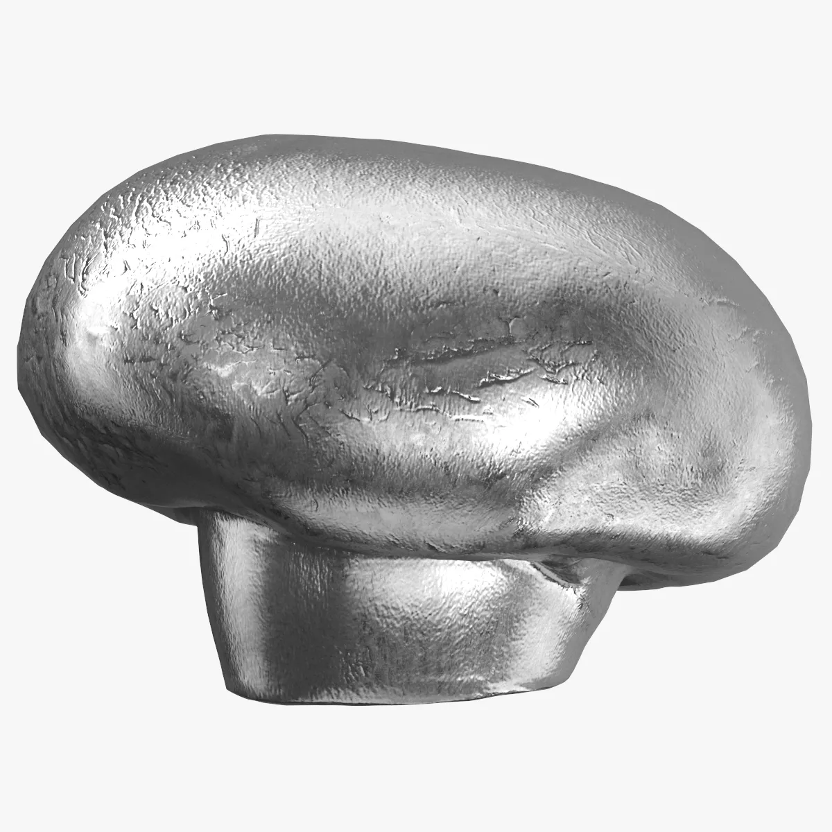 White Button Mushroom 01 Game Ready Silver 3D model