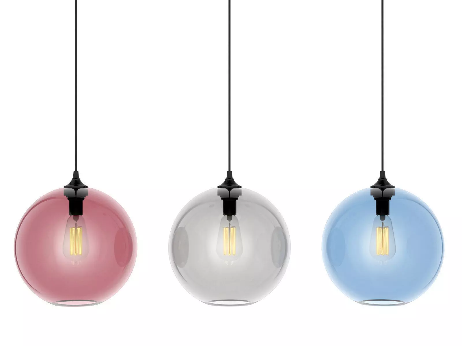 Pendant Set modern glass light 3D model_14