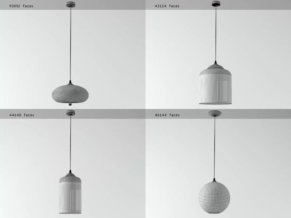 Pendant Set modern glass light 3D model_18
