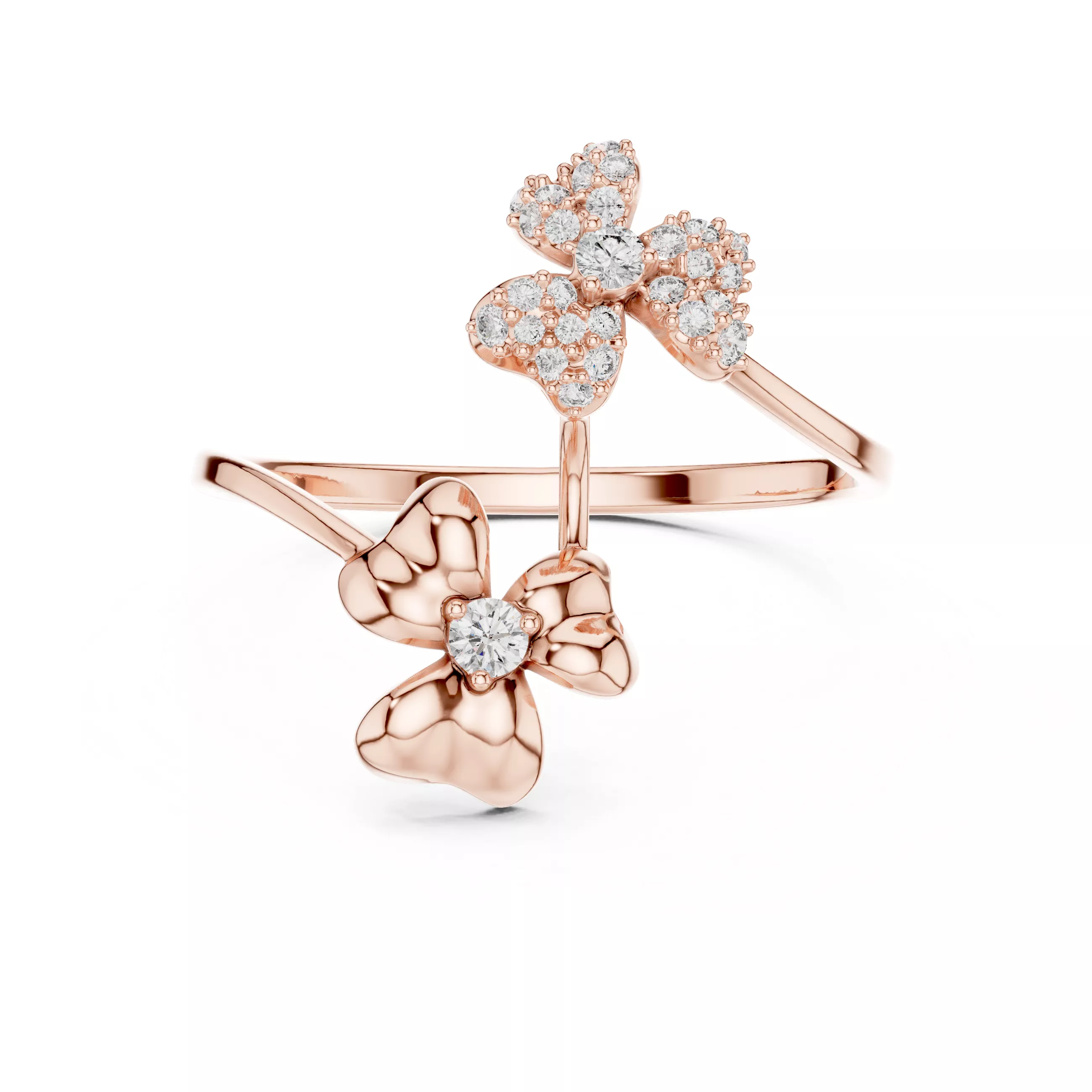 Butterfly Diamond Ring 3D print model