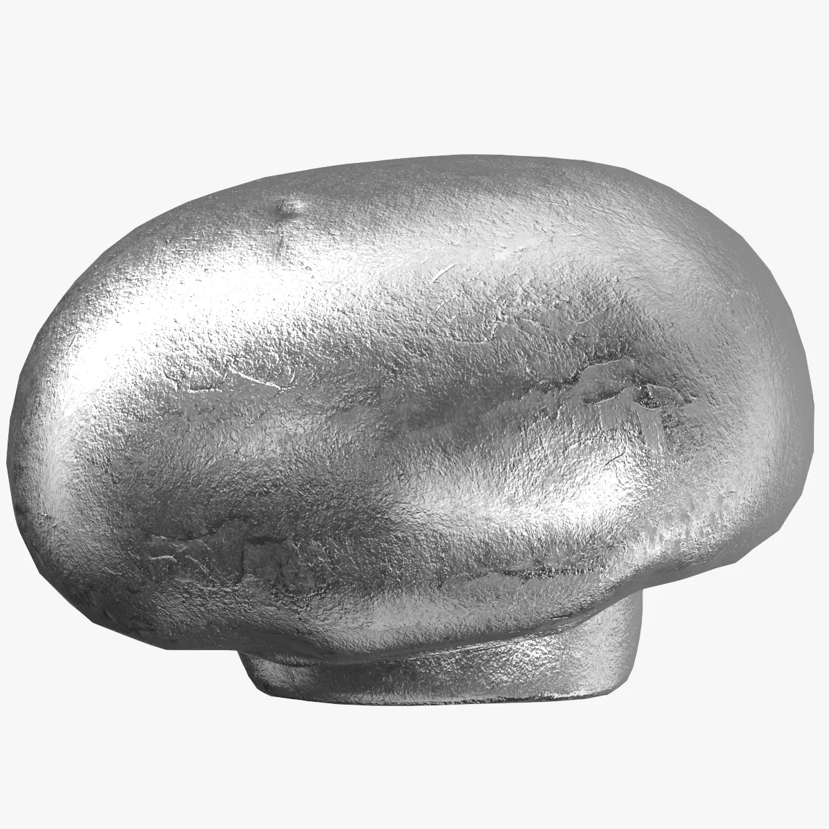 White Button Mushroom 03 Game Ready Silver 3D model