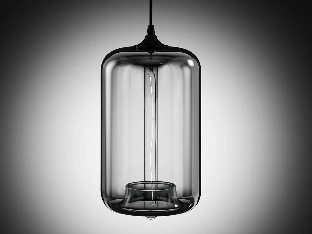 Pod glass pendant light 3D model_5