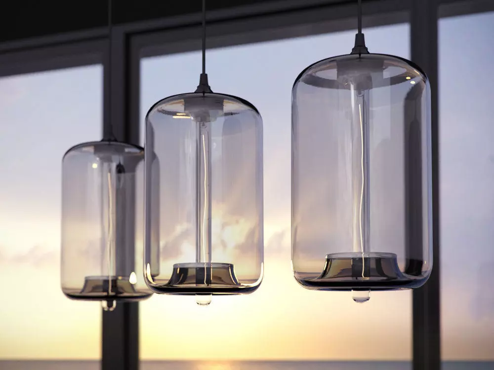 Pod glass pendant light 3D model_1