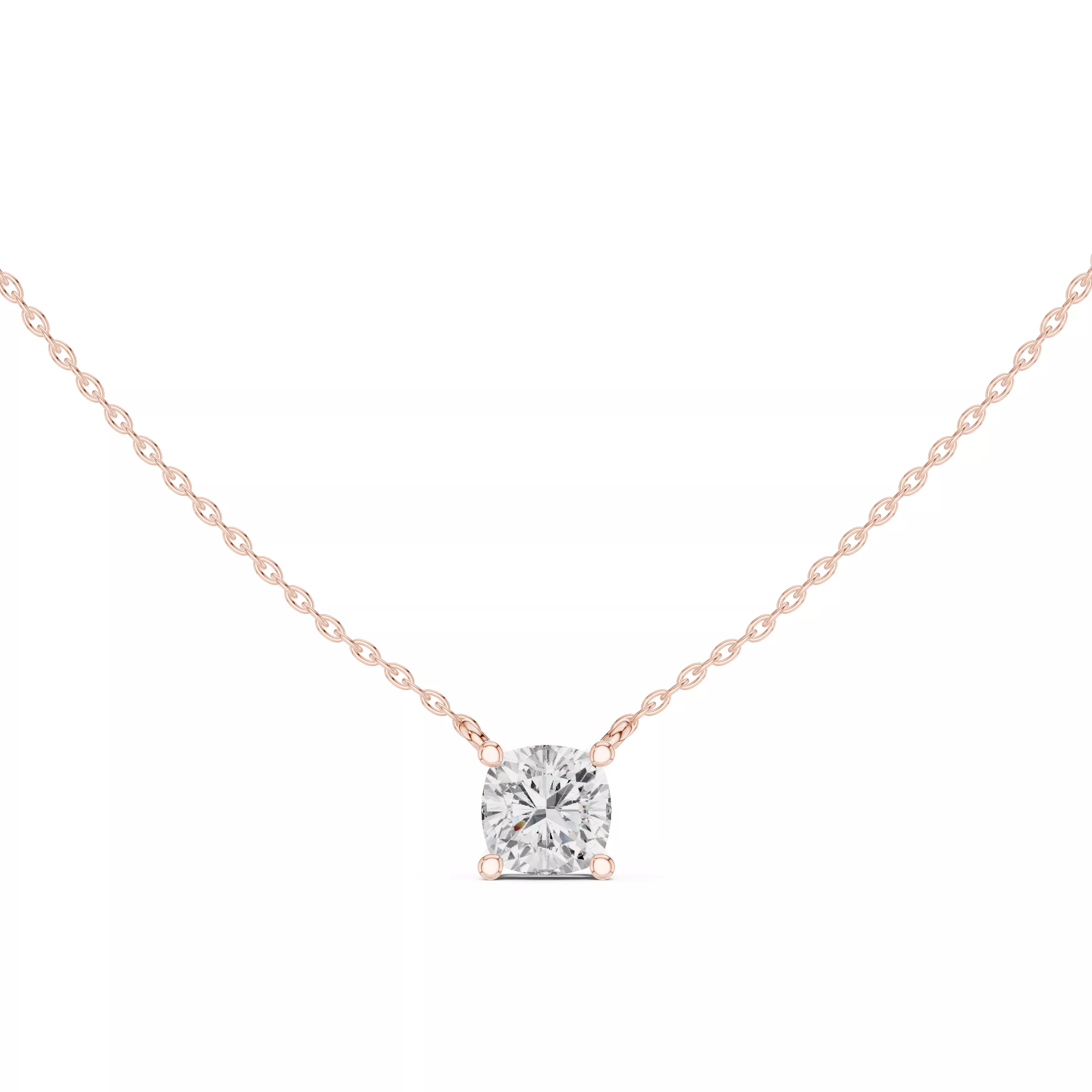 Cushion Cut Solitaire Necklace Jewelry Free 3D print model