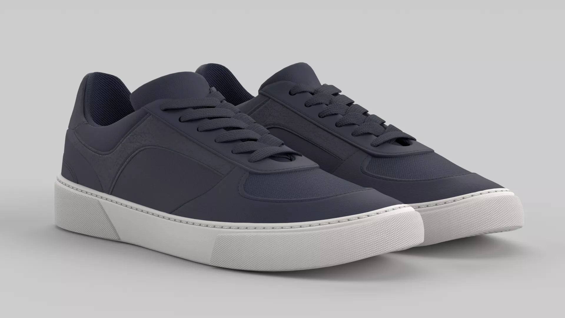 Crawler Navy Shoe Sneaker Low-poly 3D model