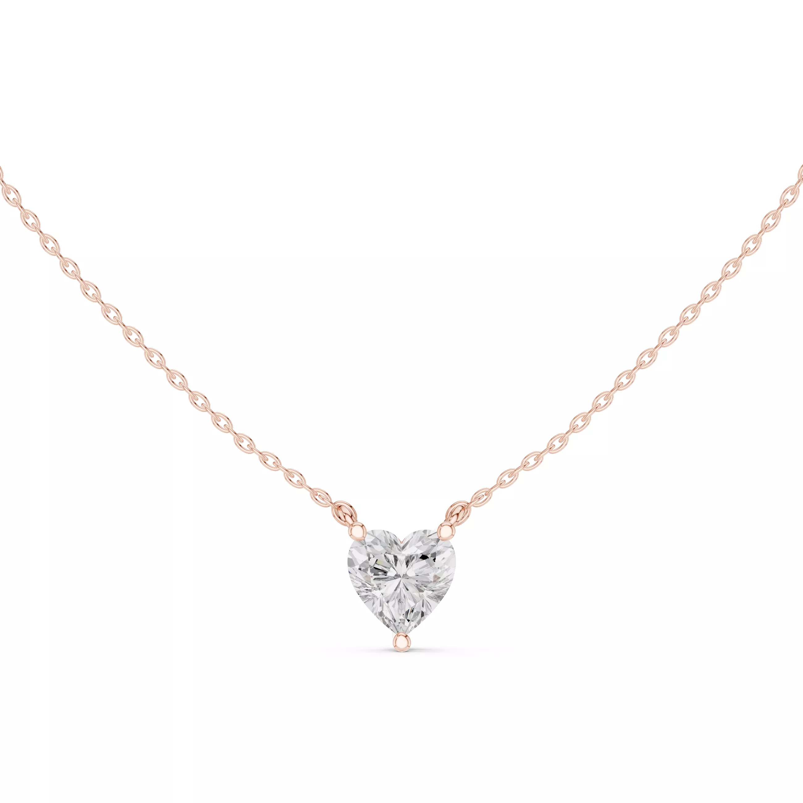 Heart Shape Solitaire Necklace 3D print model