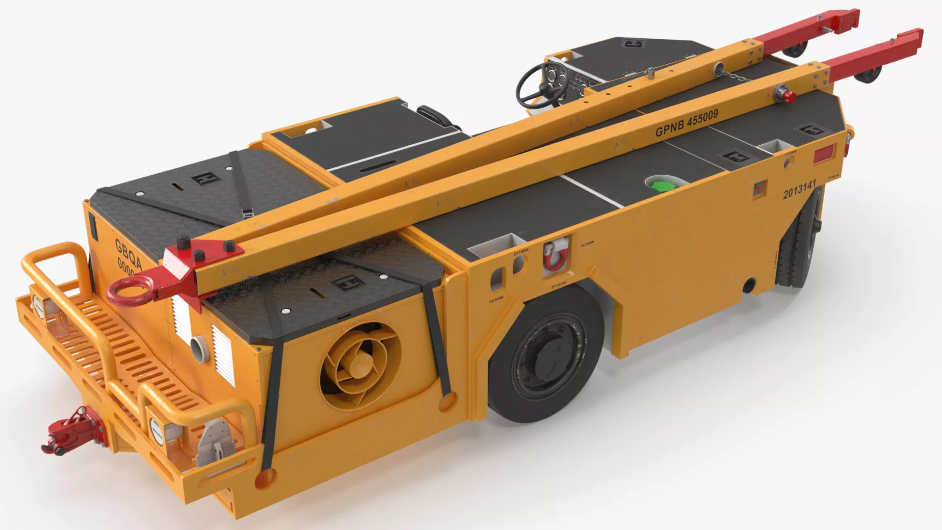 Long Naval Aircraft Tow Tractor Rigged for Maya 3D model
