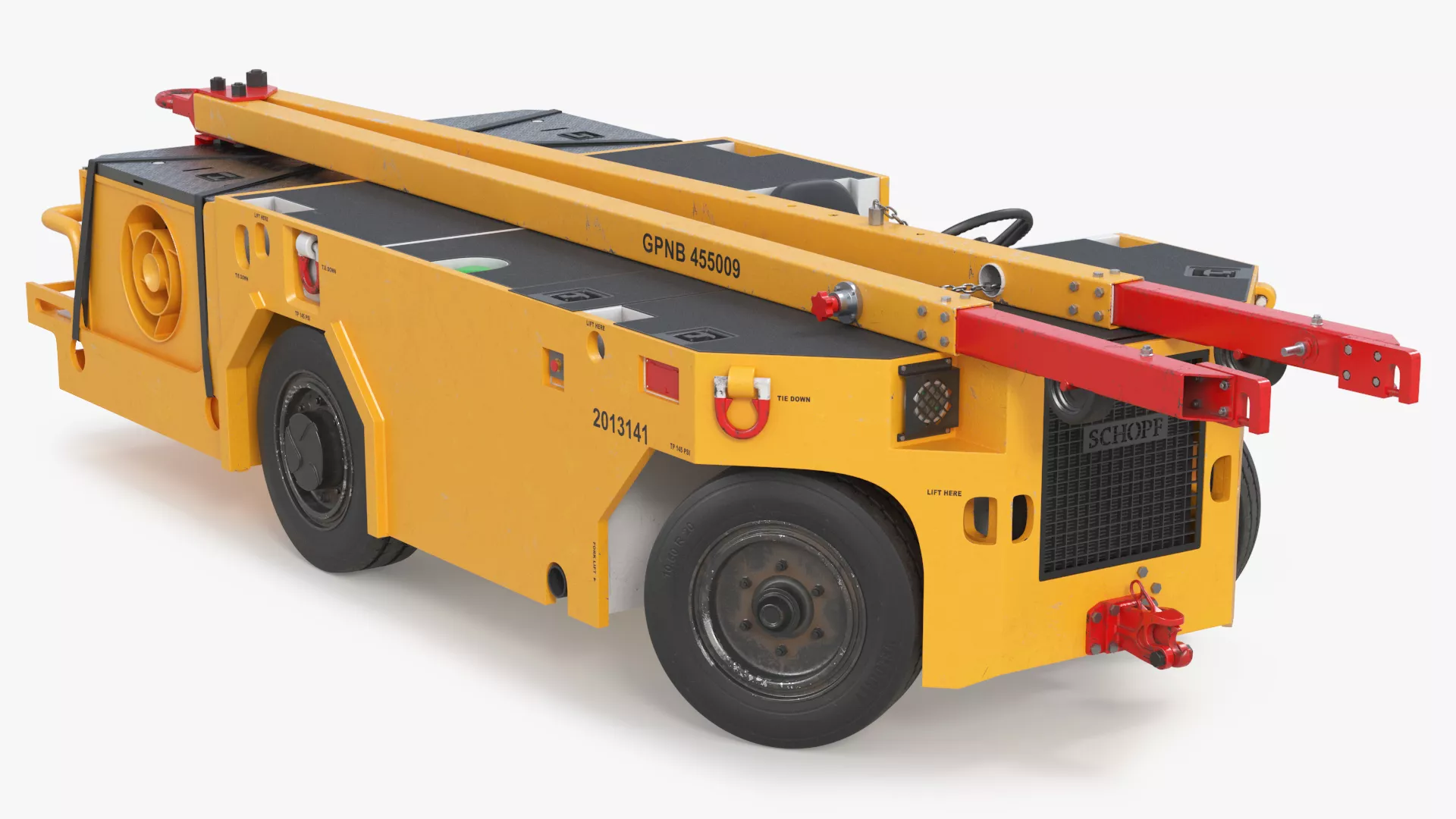 Long Naval Aircraft Tow Tractor Rigged for Cinema 4D 3D model