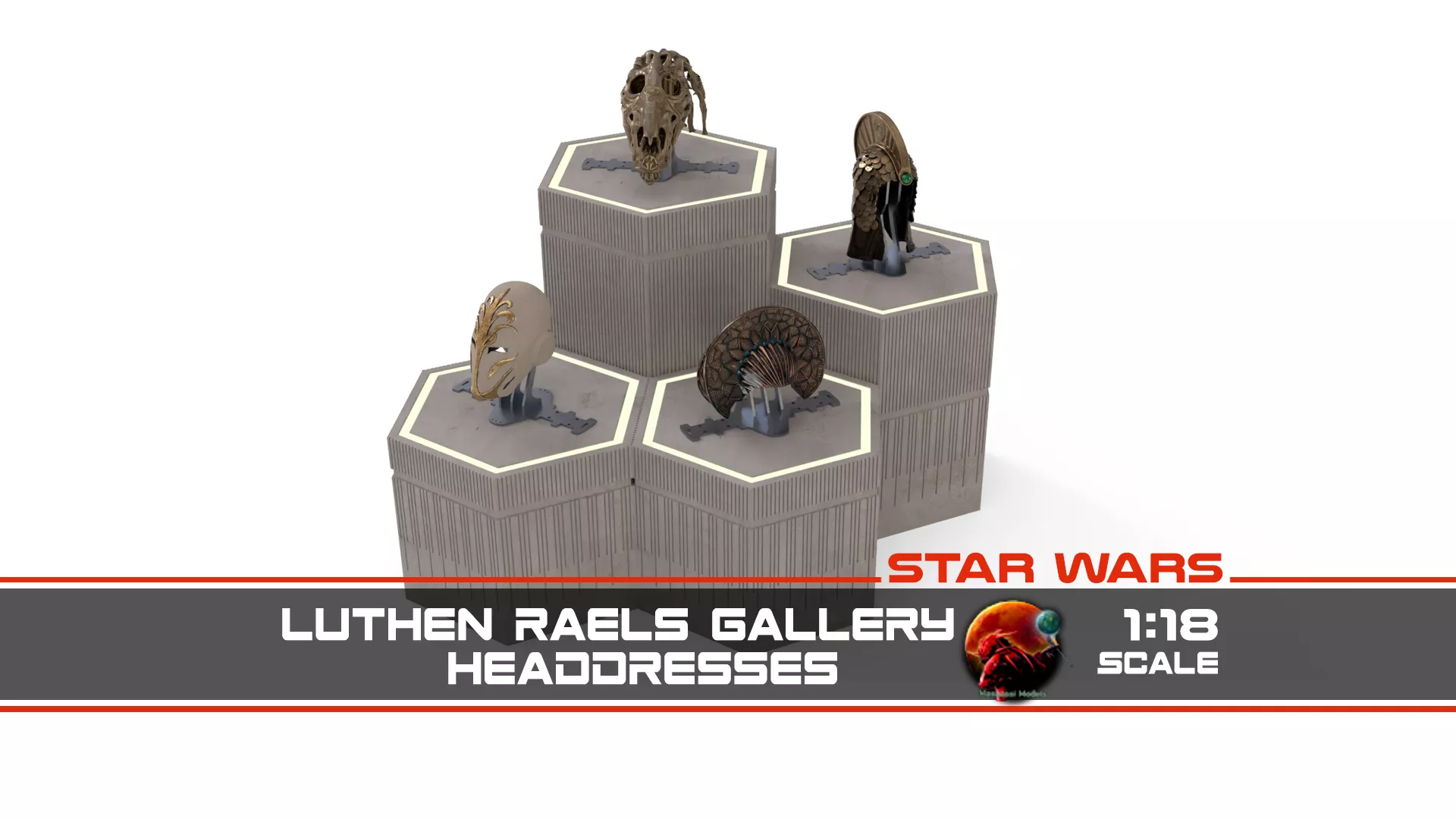 Luthen Raels gallery - Headdresses 1-18 scale Hasbro Kenner 3D print model