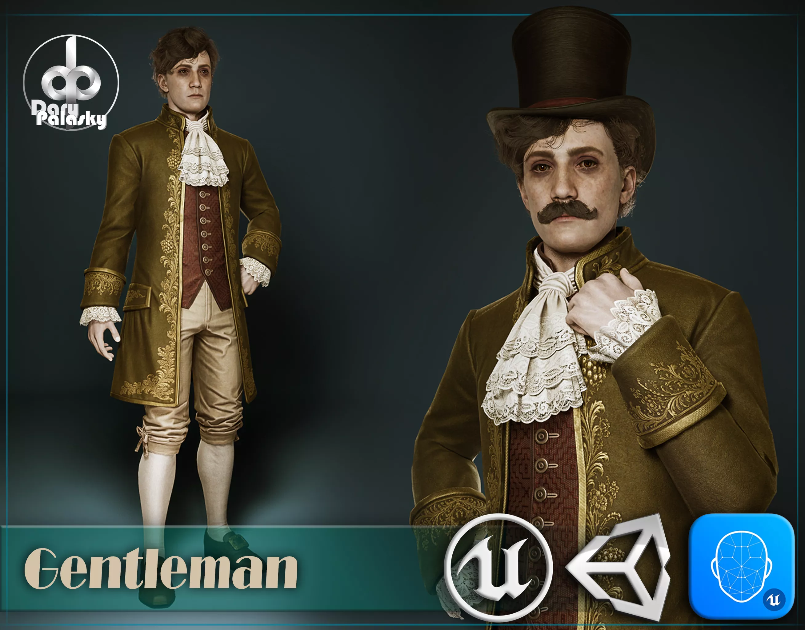 Gentleman - NPC Character Low-poly 3D model