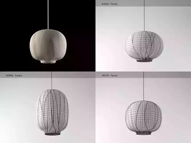 Nuno five paper lanterns hanging from ceiling