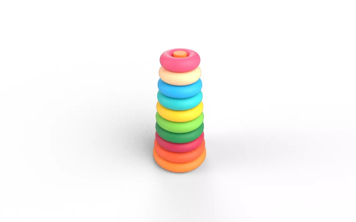 Stacking Toy 02 Low-poly 3D model