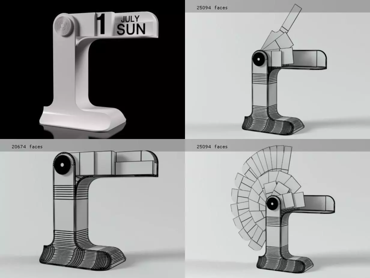 Timor july sun calendar 3D model_6