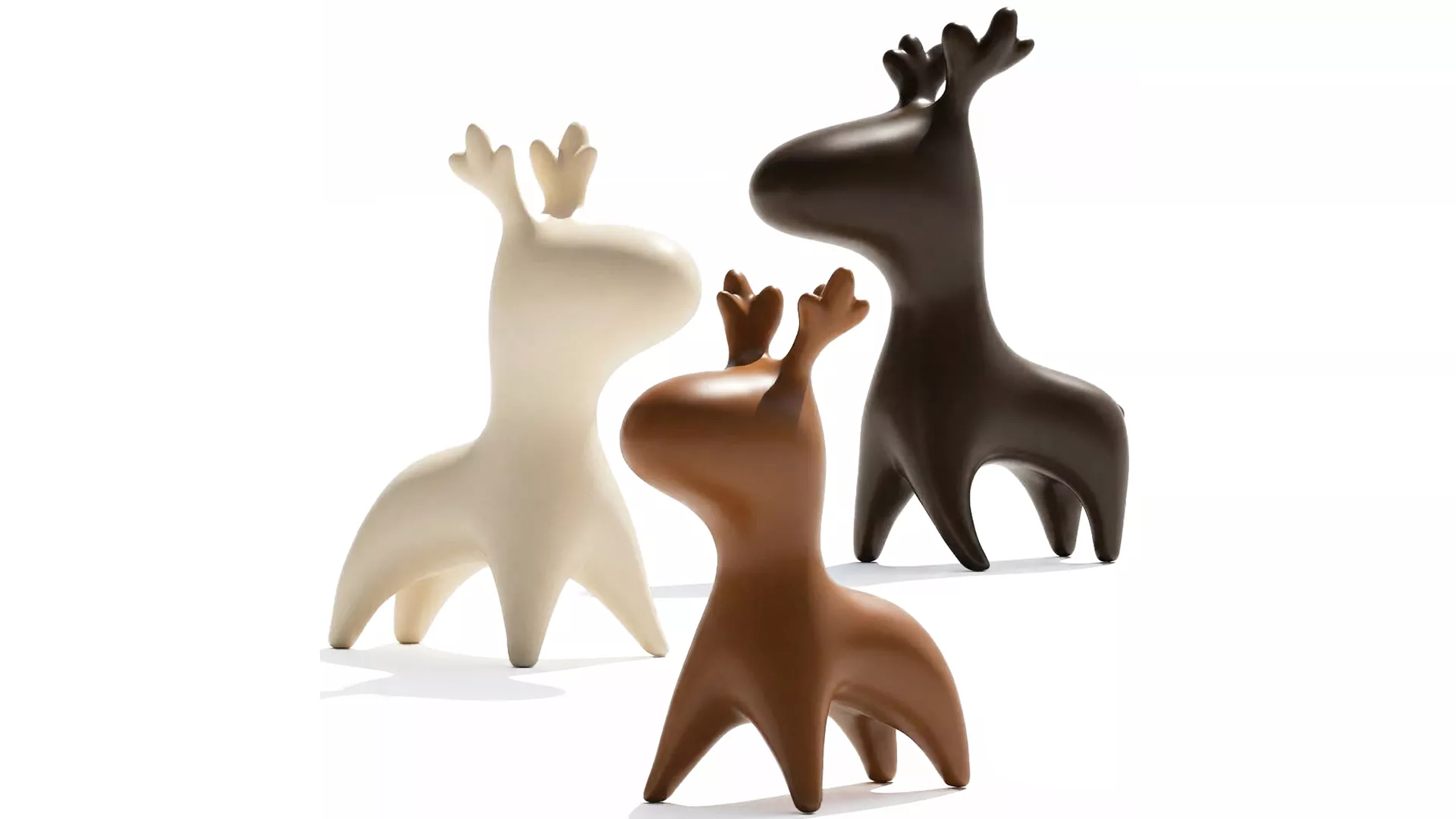 Deer figurines decorative abstract minimalism set 3D model