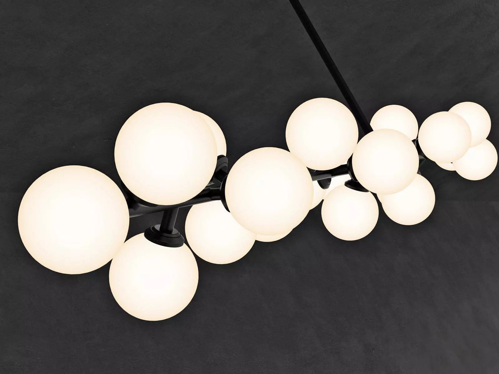 Mimosa pendant light with balls hanging from it 3D model_2