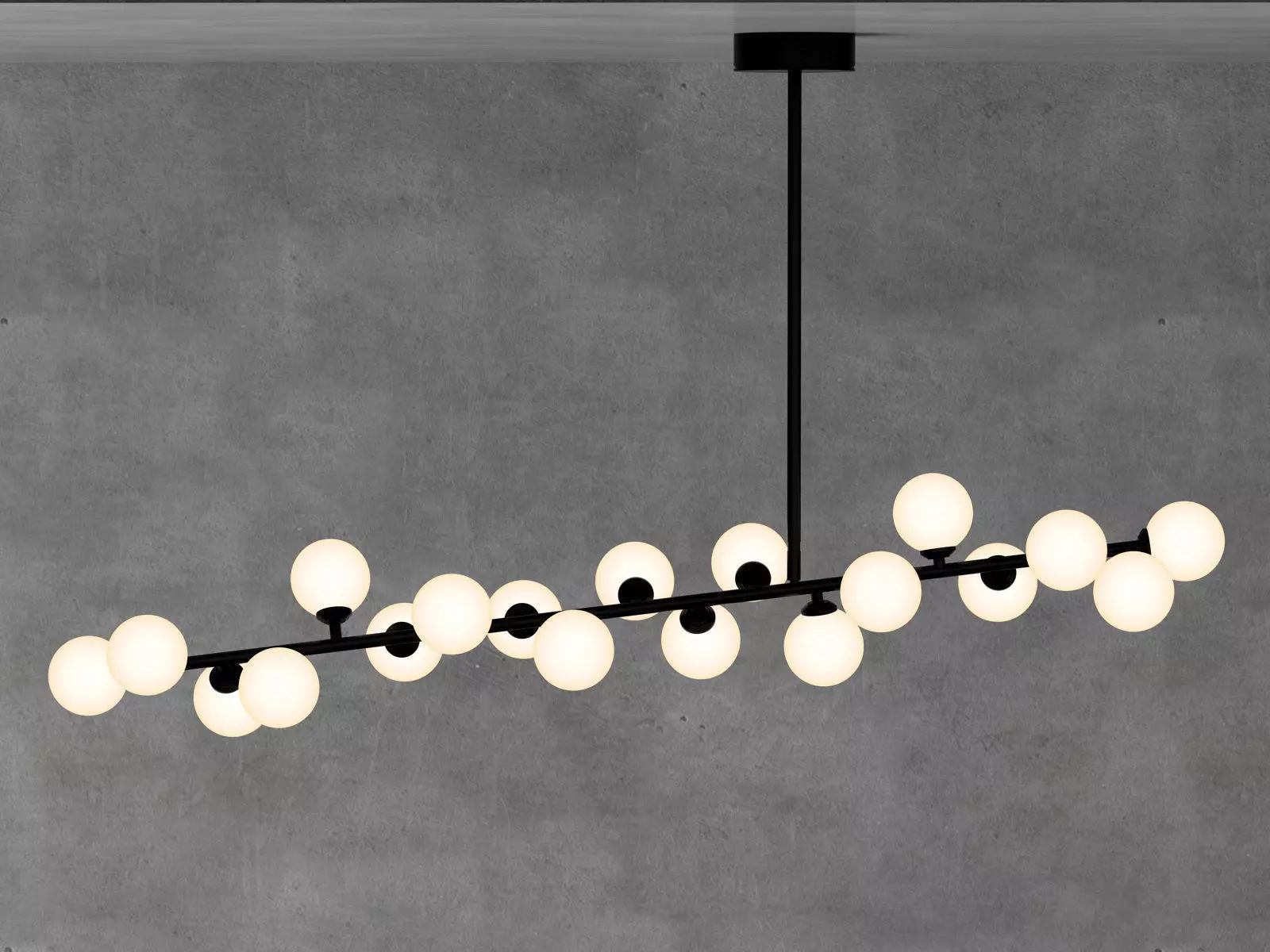 Mimosa pendant light with balls hanging from it 3D model_0