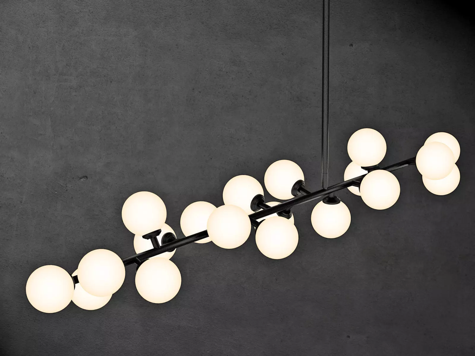 Mimosa pendant light with balls hanging from it 3D model_1