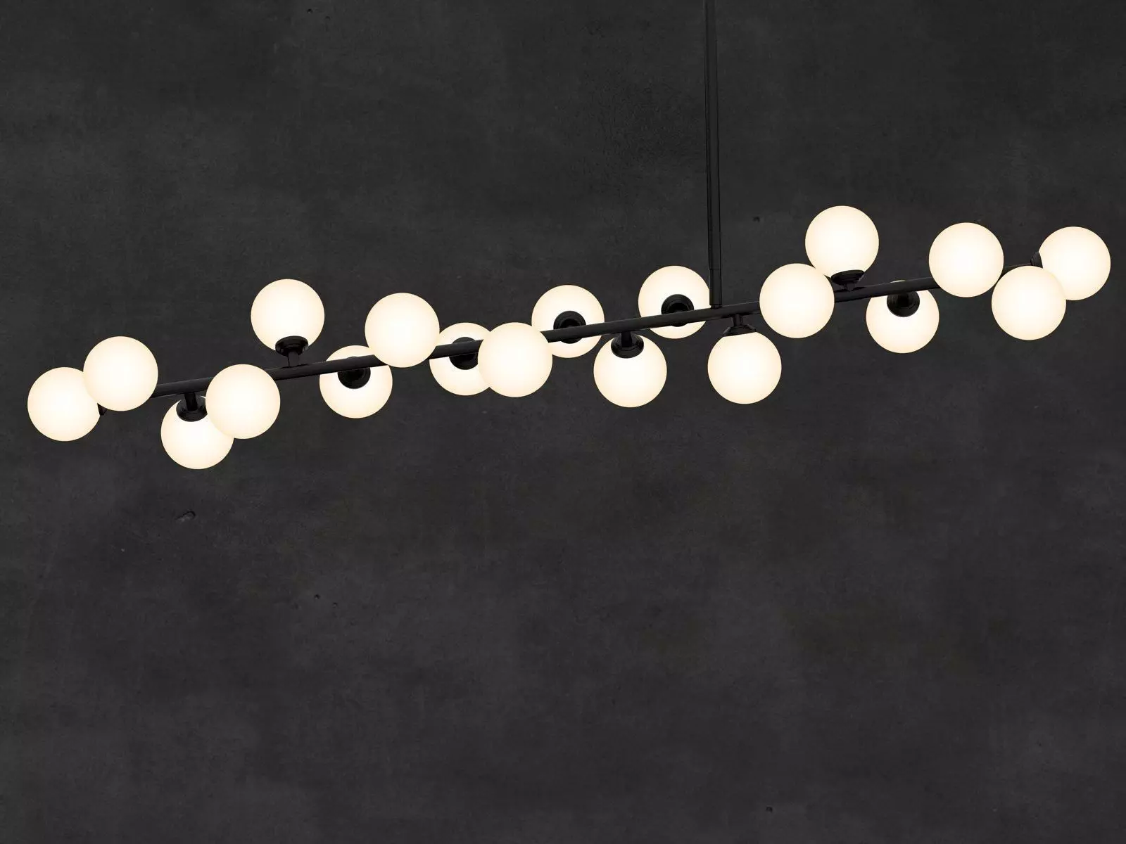 Mimosa pendant light with balls hanging from it 3D model_3