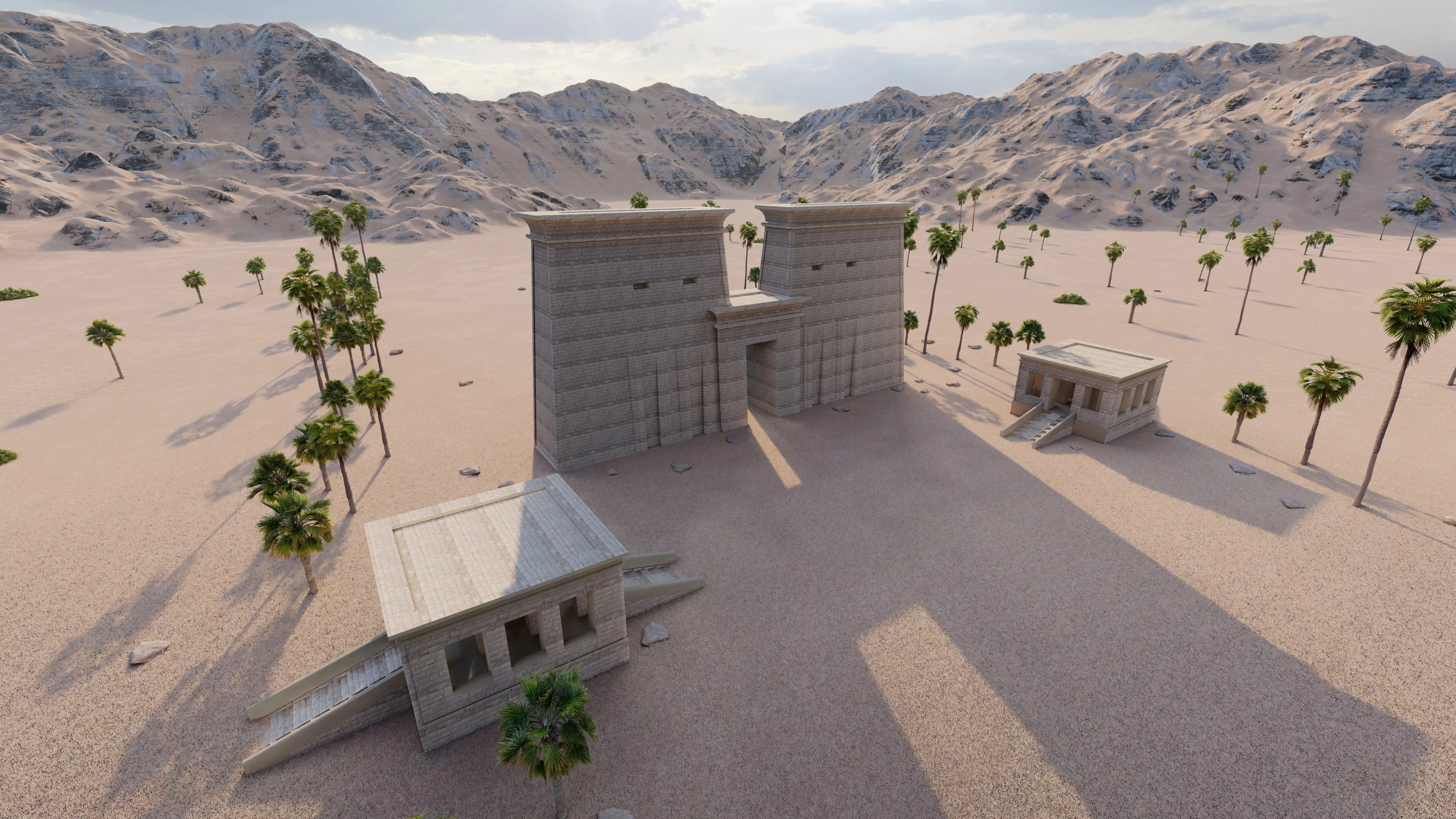 ancient egyptian pharaohs buildings-Ancient Egyptian Temple 3D model