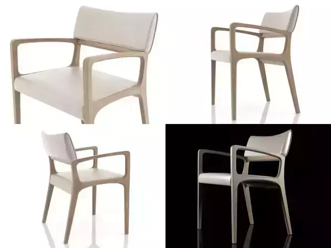 Anna two armchairs with wooden frame