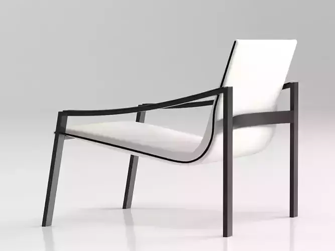 Allure lounge chair with legs 3D model