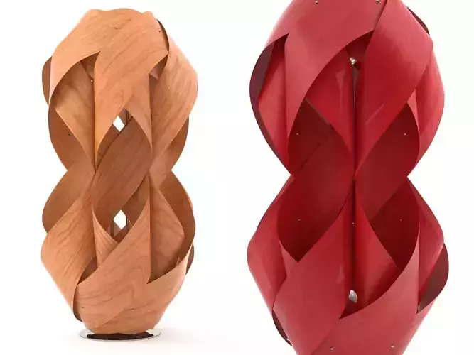 Anfora P floor lamp made of wood 3D model