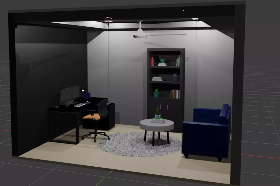 Modern Office Interior Study Room 3D Model 3D model