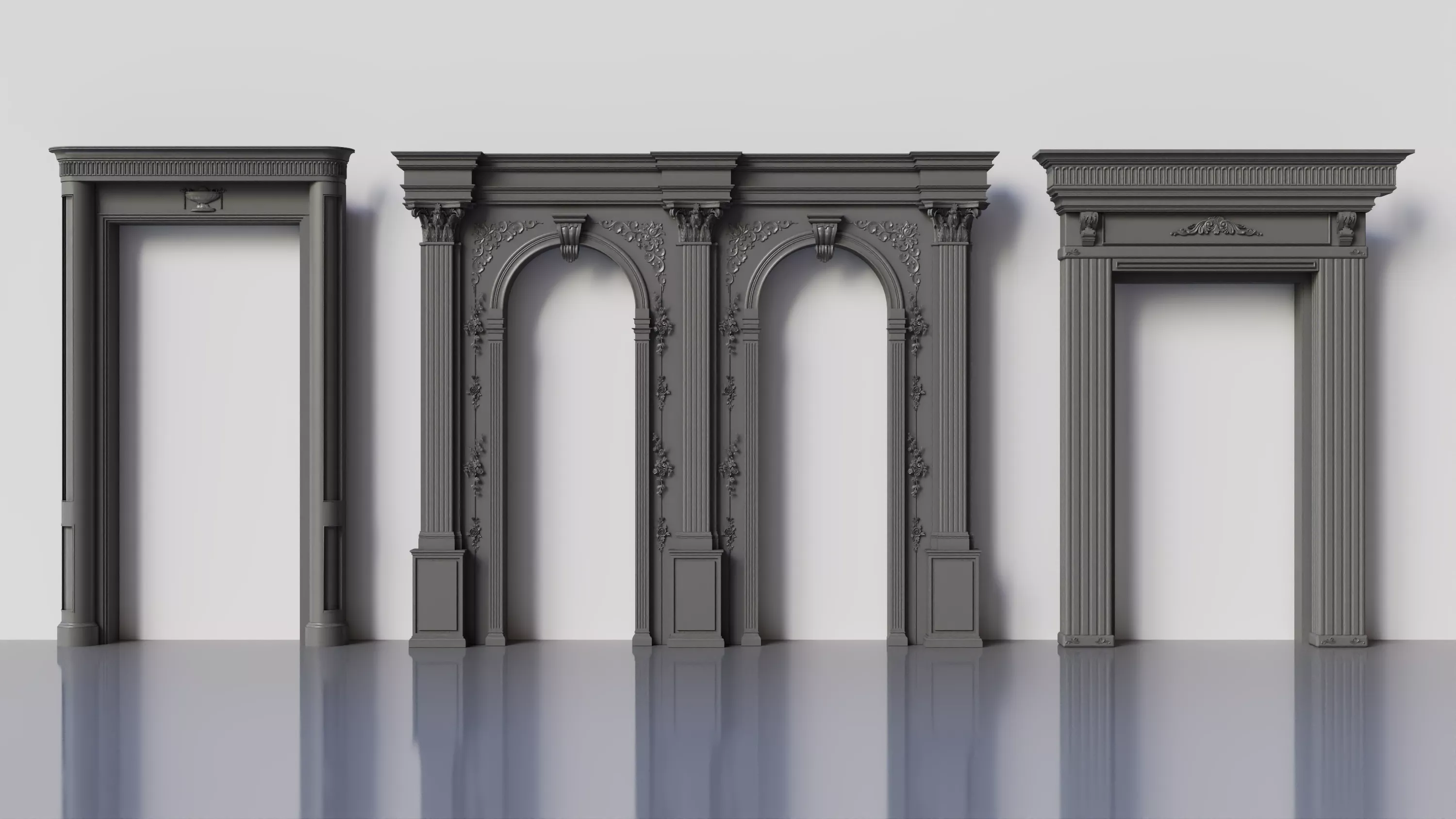 Arch in classical style Arched Opening Doorway Portal Arcade 3D model