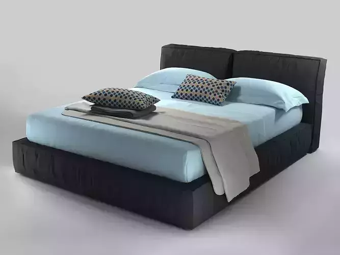 Elena bed with sheets and pillows 3D model