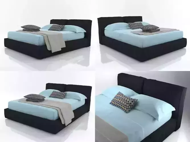 Elena bed with sheets and pillows