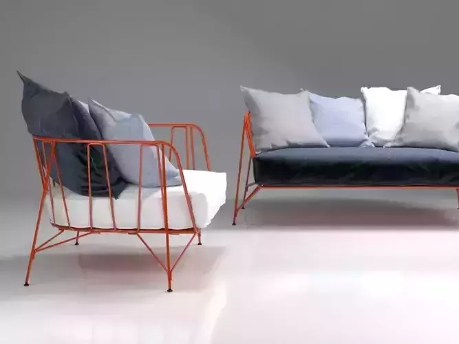 Canistro sofa with cushions and pillows