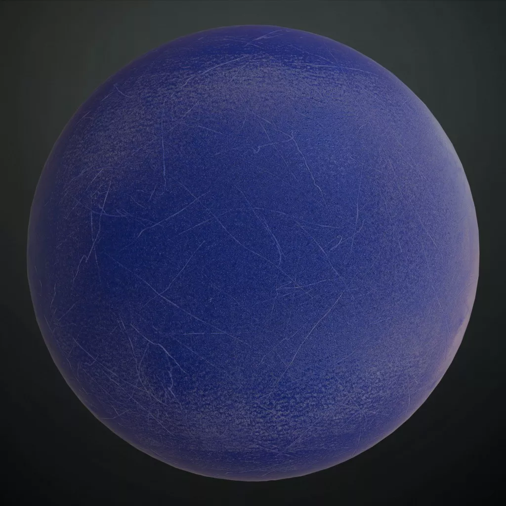 Scratched Plastic Blue Polymer Surface PBR Material Seamless Texture