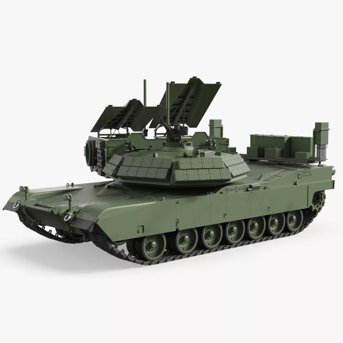 Engineer Breaching Vehicle Green Rigged 3D model
