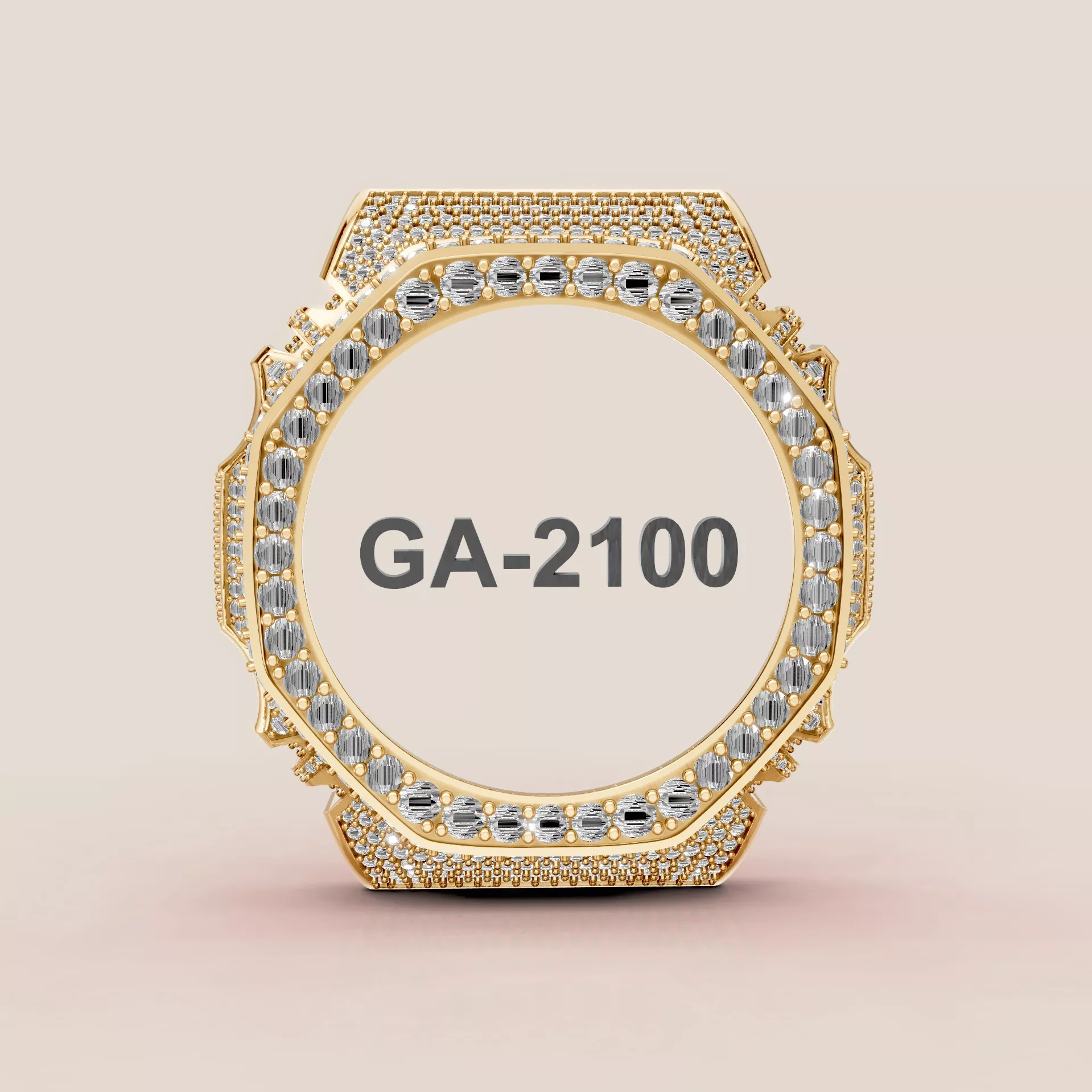 GA-2100 Casioak Custom Diamond Bezel Jewelry CAD Model 3DM STL 3D print model